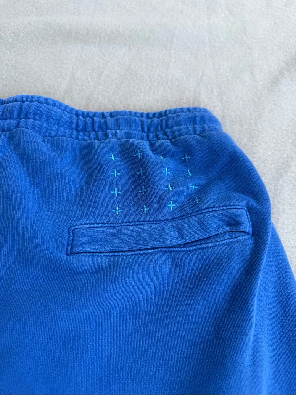 KSUBI 4 X 4 Trak Shorts Fleece Sz Large  7” In Royal Blue Pockets Logo